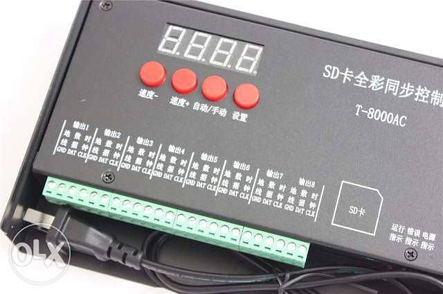 T-8000AC 220-240V SD Card Pixel Controller for WS2801 WS2811 LPD8806 M 3
