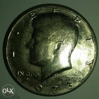 Half Dollar Memorial for J F Kennedy year 1973