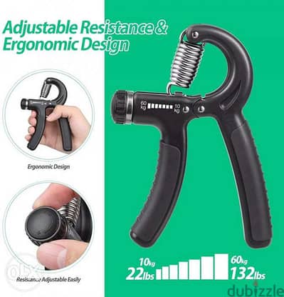 Hand Grip Strengthener Adjustable Resistance 10 to 60kg