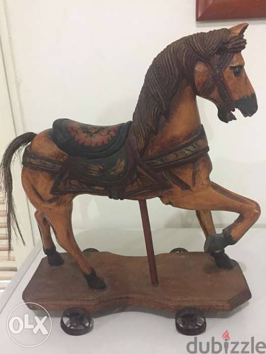 antique wooden Persian horse 1
