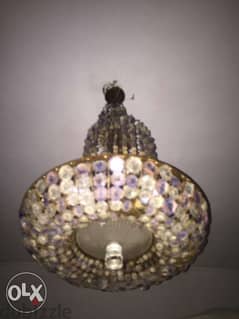 chandelier crystal ثريّا ثمينة من الكريستال والنحاس القديم 0