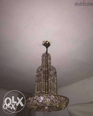 chandelier crystal ثريّا ثمينة من الكريستال والنحاس القديم 2