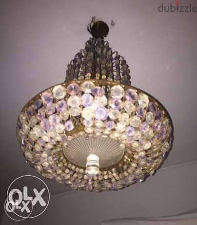 chandelier crystal ثريّا ثمينة من الكريستال والنحاس القديم 3
