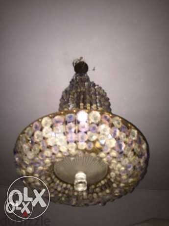 chandelier crystal ثريّا ثمينة من الكريستال والنحاس القديم 4