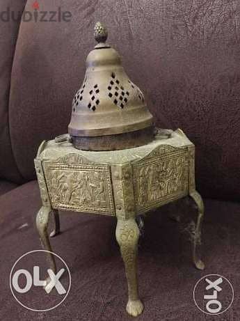 مبخرة تراثية نحاس قديم Old brass incense burner heritage 2