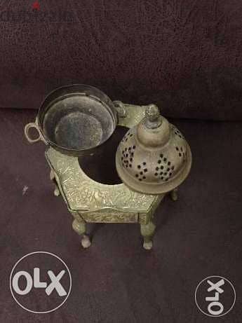 مبخرة تراثية نحاس قديم Old brass incense burner heritage 4