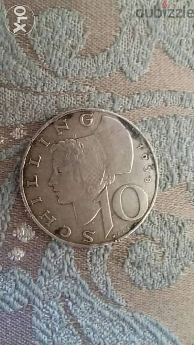 Austria Shilling Silver Coin year 1958 عملة نقديةشيلنغ نمساوي فضة سنة