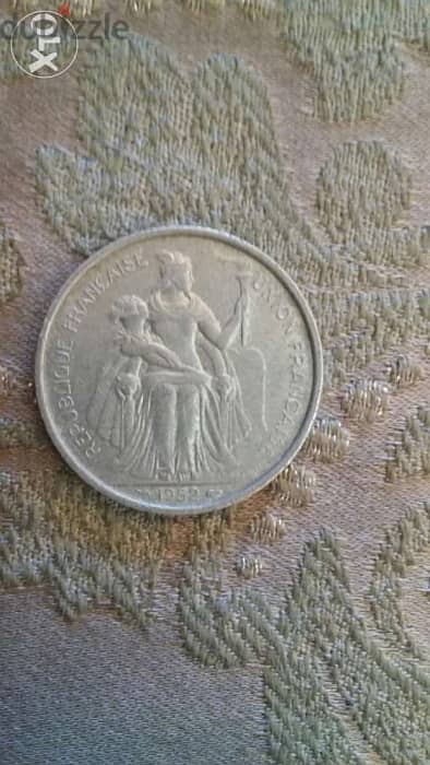 Five French Francs year 1952 Aluminum Very special Coin