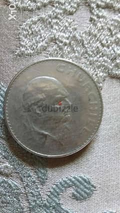 Churchill Memorial UK Pound Coin year 1965 0
