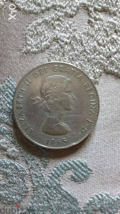 Churchill Memorial UK Pound Coin year 1965 1
