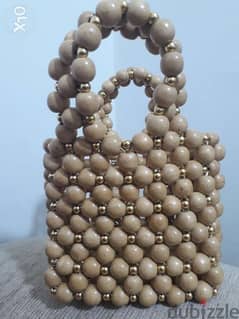 Bag of beads beige