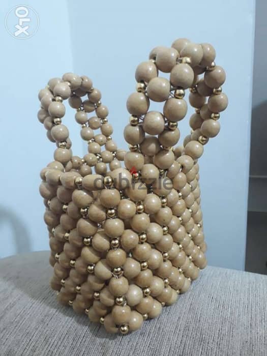 Bag of beads beige 2