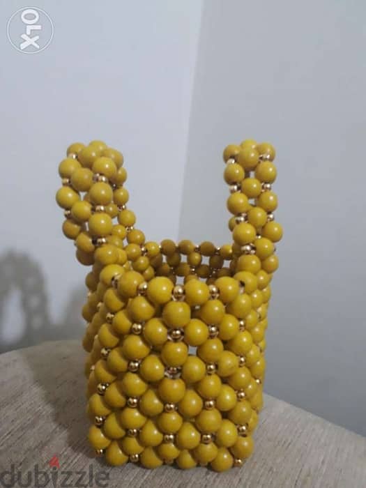 Bag of beads beige 4