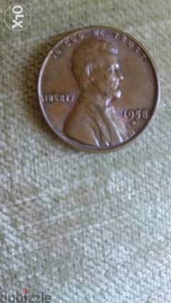 USA Lincoln Wheat Cent Last Denver mint year 1958 D