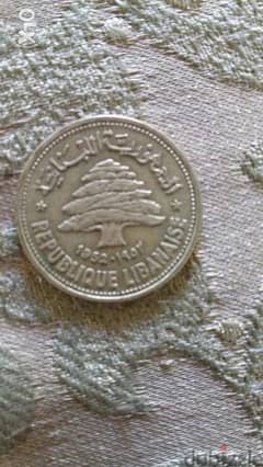 Lebanon Silver Coin 50 Paisters year 1952