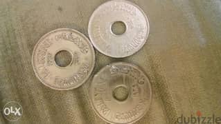 Set of 3 Palestin Coins 10 mil yea 1927 & 1939 & 1940