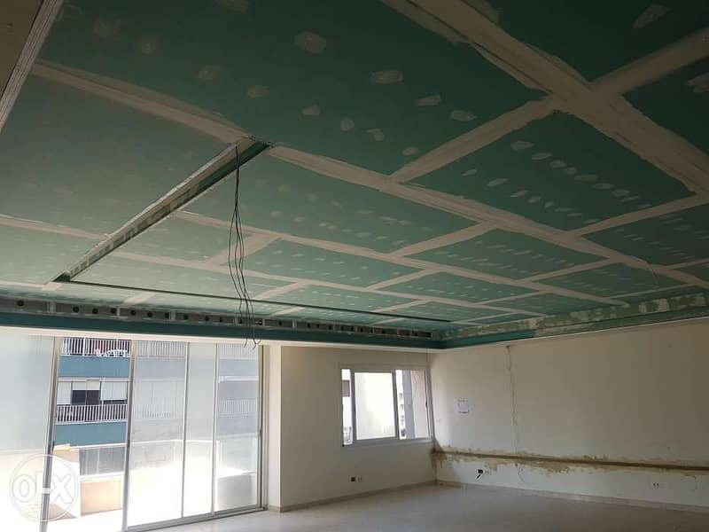 تركيب جبسم بورد مودرن مع دهان وكهربا Contracting gypsum board modern 1