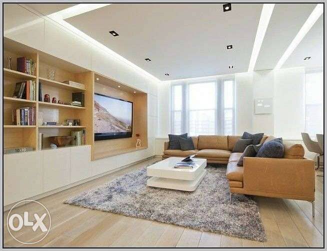 تركيب جبسم بورد مودرن مع دهان وكهربا Contracting gypsum board modern 3