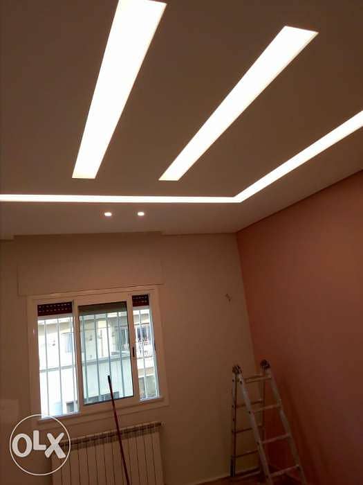 تركيب جبسم بورد مودرن مع دهان وكهربا Contracting gypsum board modern 6