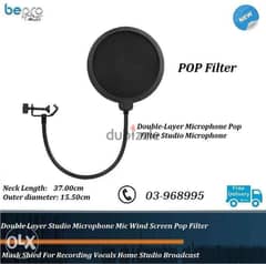 Double-Layer Microphone Pop Filter Studio Microphone Round Shape Wind