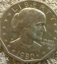 1 USA Dollar Suzan Anthony yeatlr 1980