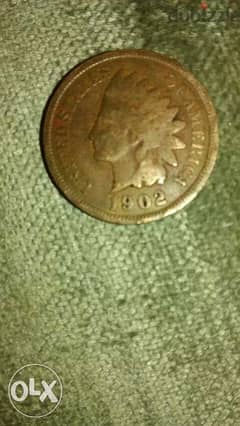USA Coin Indain Head Cent Bronze year 1902 Very specail