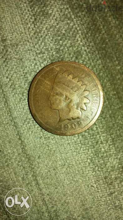 USA Coin Indain Head Cent Bronze year 1902 Very specail 2