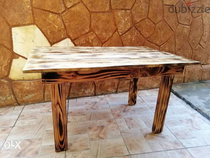 Table 110x72 wood created طاولة خشب حجم وسط 1