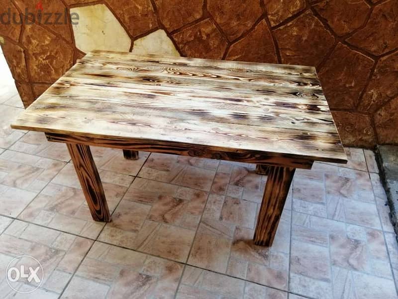 Table 110x72 wood created طاولة خشب حجم وسط 2