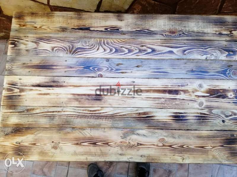 Table 110x72 wood created طاولة خشب حجم وسط 3