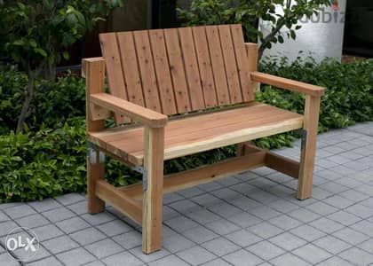 Outdoor bansh and sofa wood بنك صوفا للحديقة