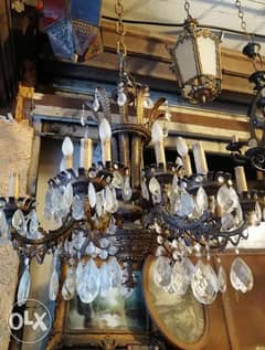تصفيه جنون الاسعار ثرية برونز وكرستال اسباني قديمة سعر مغري chandelier