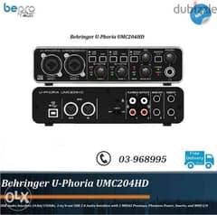 Behringer U-Phoria UMC204HD USB Audio Interface with Midi I/O 0