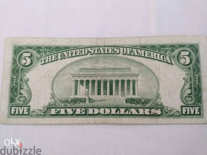 USA Five Dollars Banknote Error Cut year 1950 1