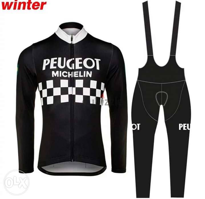 Cycling thermal Jersey long sleeve + Bib tights pants. Brand new. 3