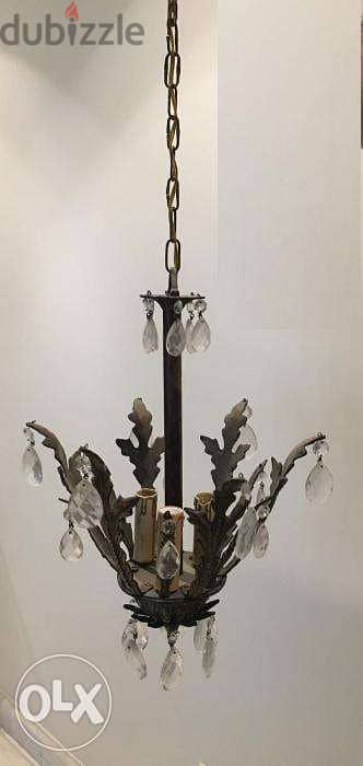 Antique light brass ceiling chandelier 0