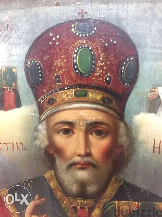 antique Russian icon st Nicolas 2