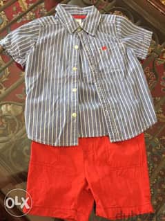 carters short and polo shirt 2 years old new