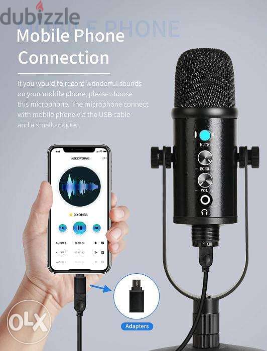 USB Computer Microphone Desk Mic For Live Streaming Music recording 1