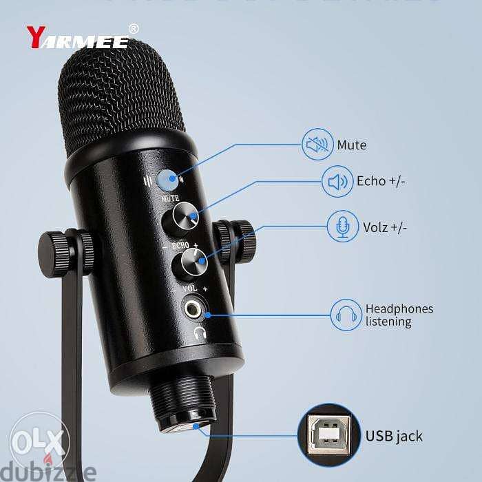 USB Computer Microphone Desk Mic For Live Streaming Music recording 2