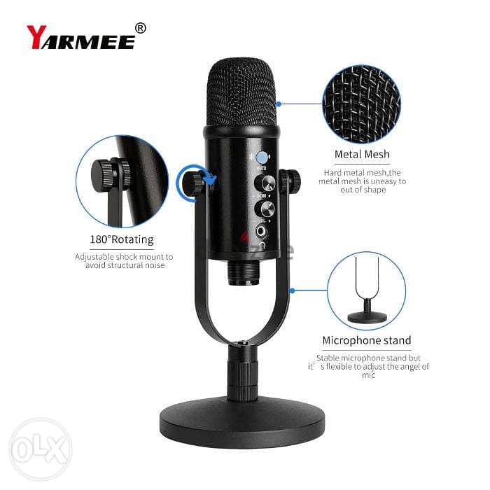 USB Computer Microphone Desk Mic For Live Streaming Music recording 4
