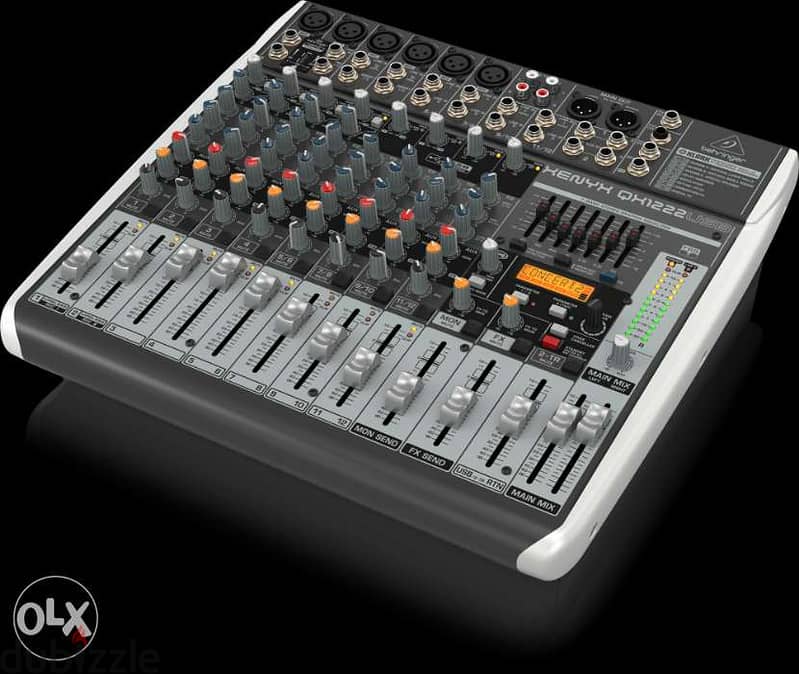 Behringer Xenyx QX1222USB Mixer with USB and Effects 12-inputs 4
