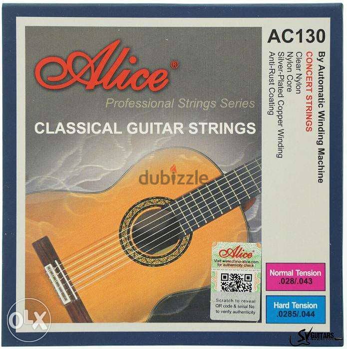 Alice AC 130 Classical Guitar Strings Clear Nylon Silver-plated Copper 1