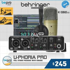 Behringer U-Phoria UMC202HD Studio Pro Recording - Podcasting Bundle 0