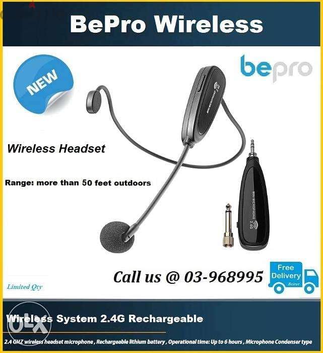 BePro 2.4 GHZ wireless headset microphone,Professional Microphone 0