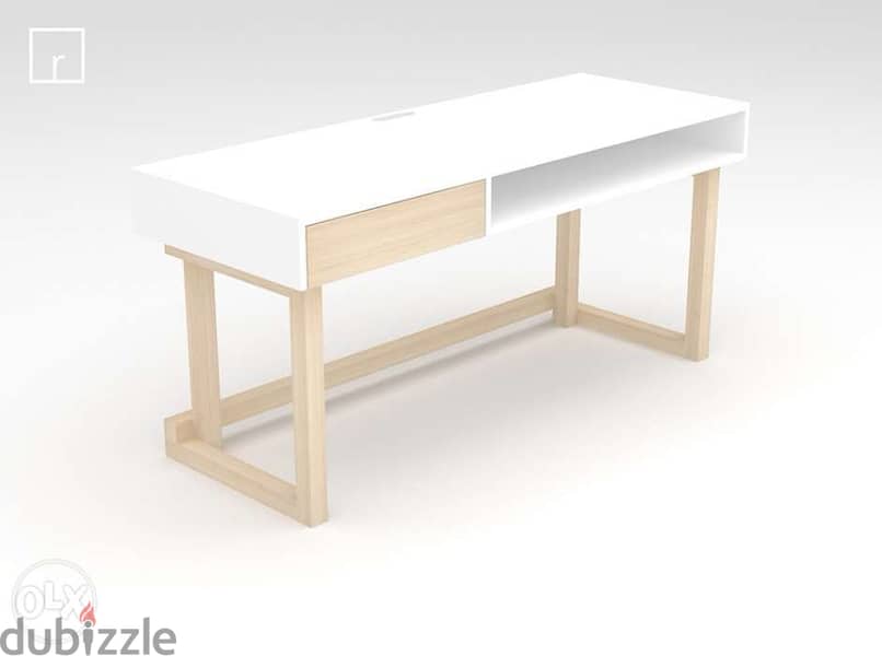 wood desk with one drawer 2