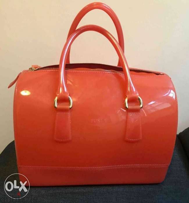 women bag; handbag, FURLA copy, Stylish, جزدان, orange color 4