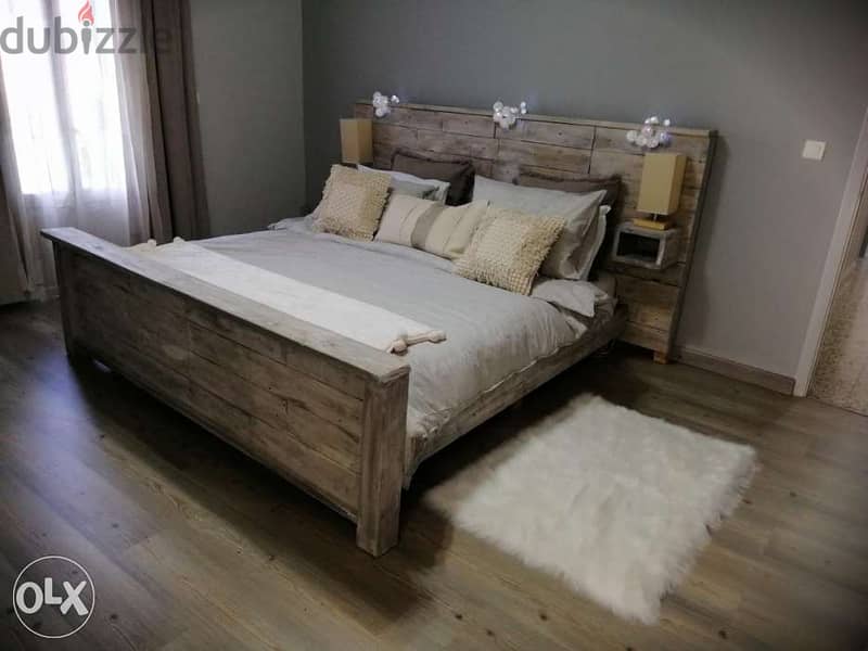 Vintage bed old style queen size تخت مجوز حسب الطلب 6