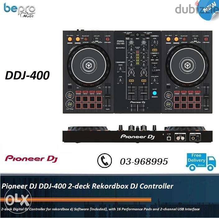 Brand New Pioneer DDJ-400 - 2-channel DJ controller for rekordbox