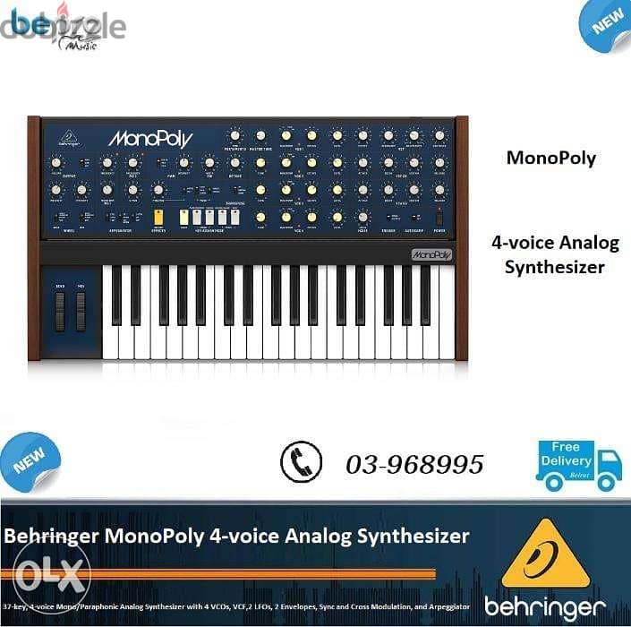 Behringer MonoPoly 4-voice Analog Synthesizer 0